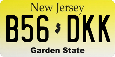 NJ license plate B56DKK