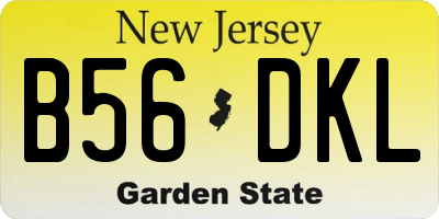 NJ license plate B56DKL