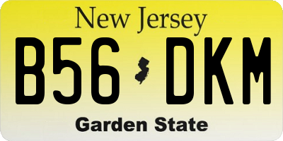 NJ license plate B56DKM