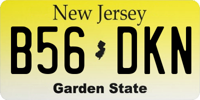 NJ license plate B56DKN