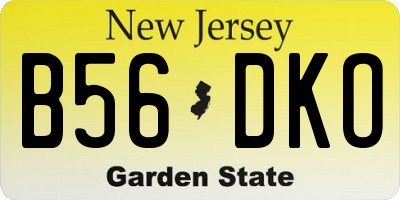 NJ license plate B56DKO