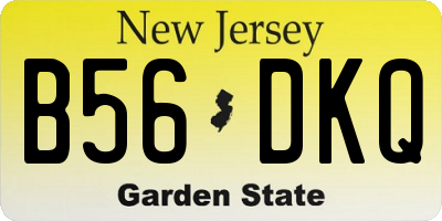 NJ license plate B56DKQ