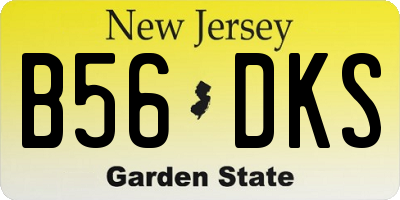 NJ license plate B56DKS