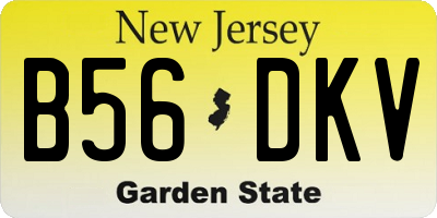 NJ license plate B56DKV
