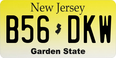 NJ license plate B56DKW