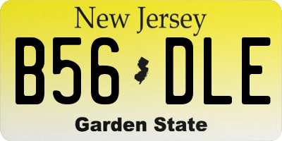 NJ license plate B56DLE