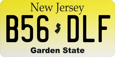 NJ license plate B56DLF