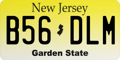 NJ license plate B56DLM