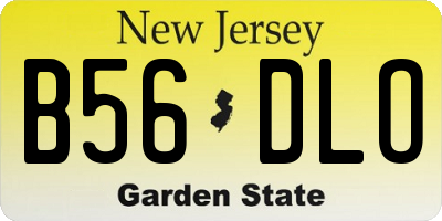 NJ license plate B56DLO