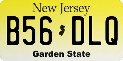NJ license plate B56DLQ