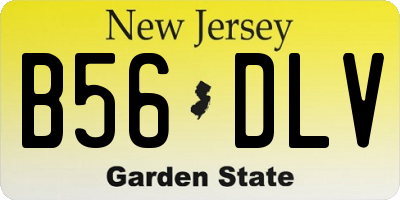 NJ license plate B56DLV