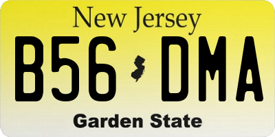 NJ license plate B56DMA
