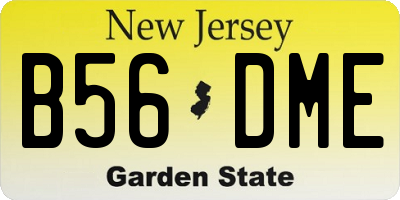 NJ license plate B56DME