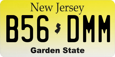 NJ license plate B56DMM