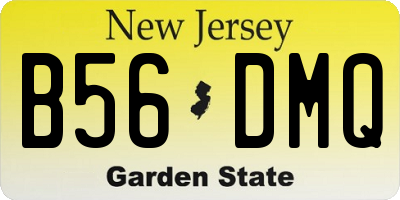 NJ license plate B56DMQ