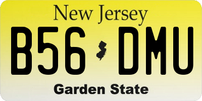 NJ license plate B56DMU