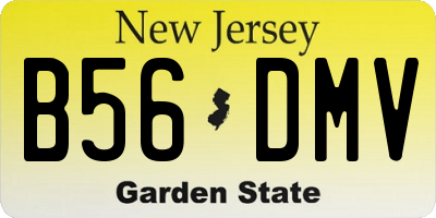 NJ license plate B56DMV