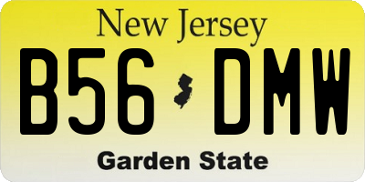 NJ license plate B56DMW