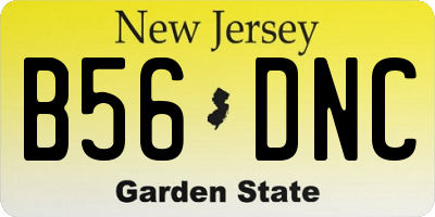 NJ license plate B56DNC