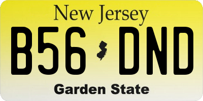 NJ license plate B56DND
