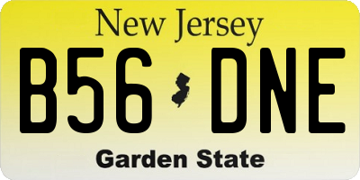 NJ license plate B56DNE