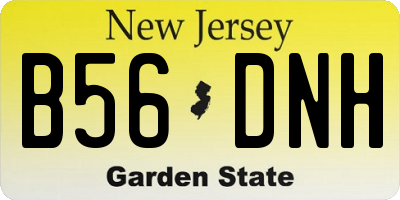 NJ license plate B56DNH