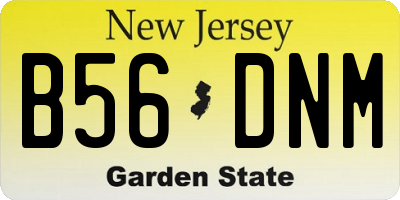 NJ license plate B56DNM