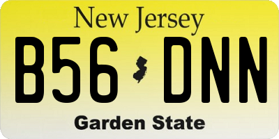 NJ license plate B56DNN