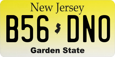 NJ license plate B56DNO