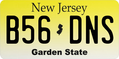 NJ license plate B56DNS