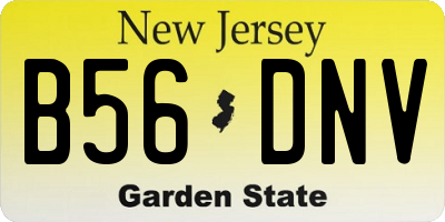 NJ license plate B56DNV