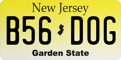 NJ license plate B56DOG