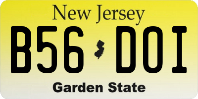 NJ license plate B56DOI