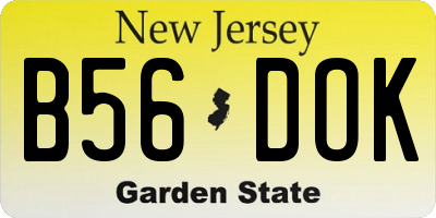 NJ license plate B56DOK