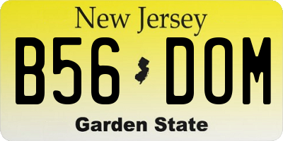 NJ license plate B56DOM
