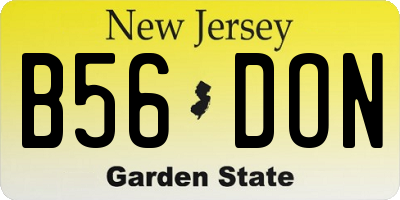 NJ license plate B56DON