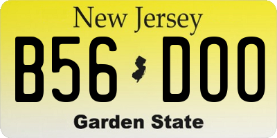 NJ license plate B56DOO