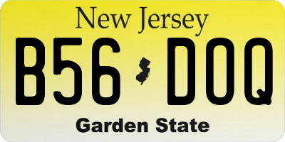 NJ license plate B56DOQ