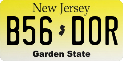 NJ license plate B56DOR
