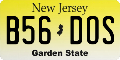 NJ license plate B56DOS
