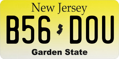 NJ license plate B56DOU