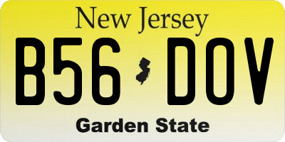 NJ license plate B56DOV