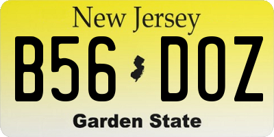NJ license plate B56DOZ