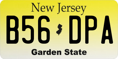 NJ license plate B56DPA