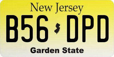 NJ license plate B56DPD