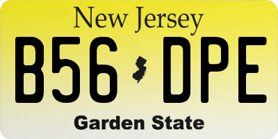 NJ license plate B56DPE