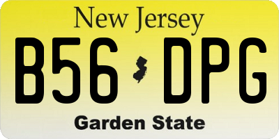 NJ license plate B56DPG