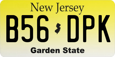 NJ license plate B56DPK