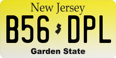 NJ license plate B56DPL