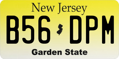 NJ license plate B56DPM